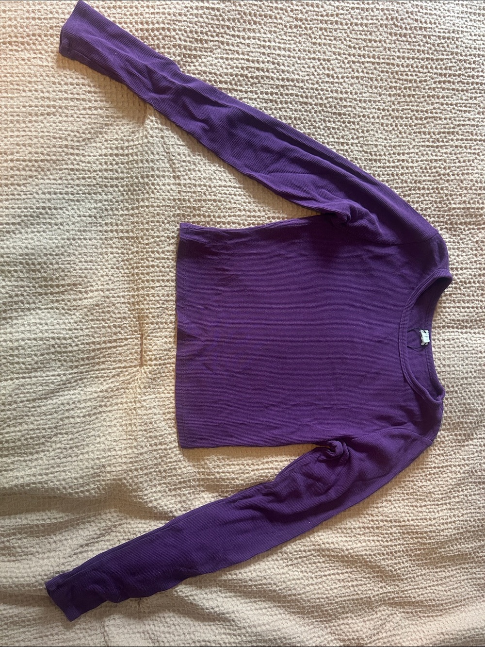 Garage Purple Long-Sleeve Crewneck Top